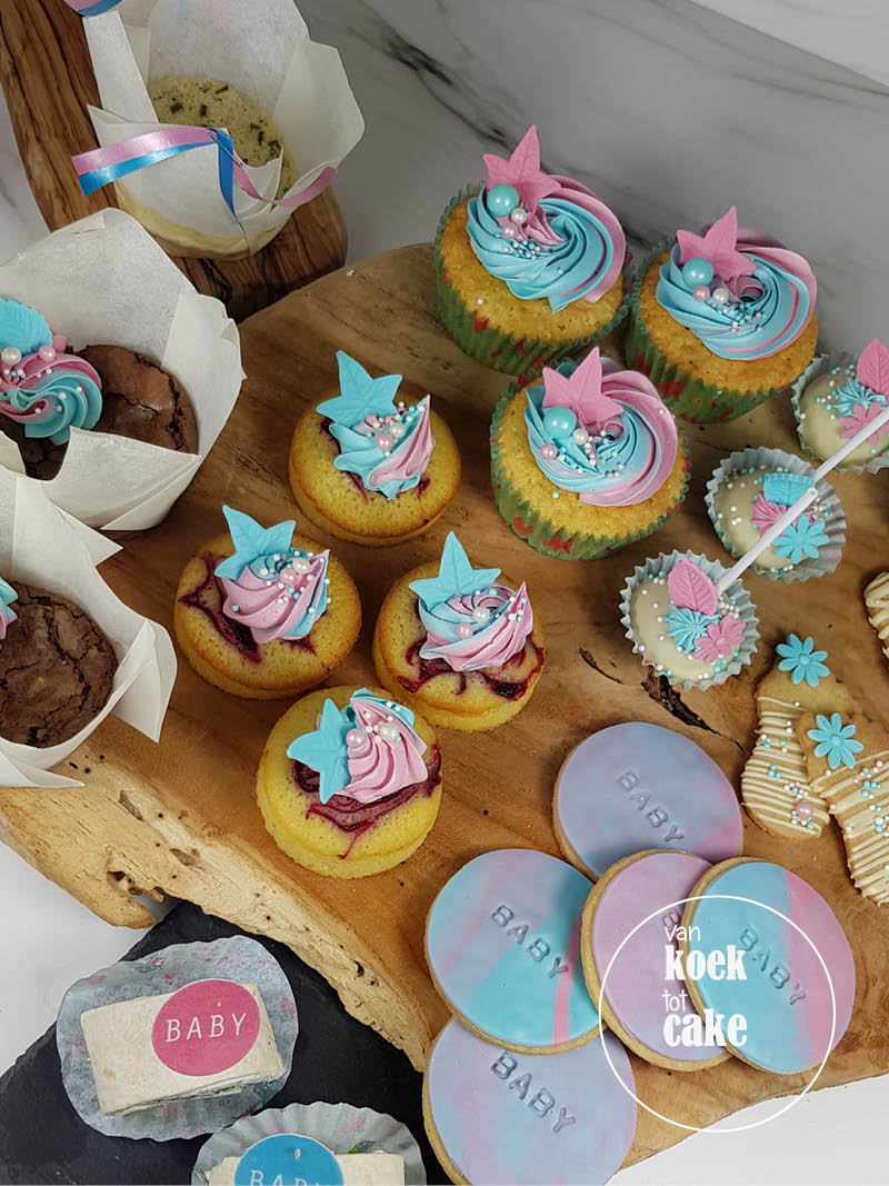 Babyshower gebak cupcakes taart koekjes en hapjes | Bestellen Zeeland Middelburg Oost-Souburg Vlissingen