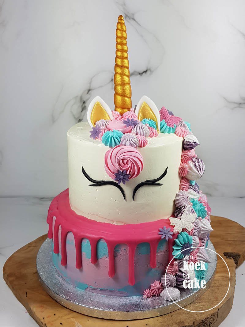 Unicorn drip cake en cupcakes roze paar - Bestellen Vlissingen Middelburg Oost-Souburg Zeeland